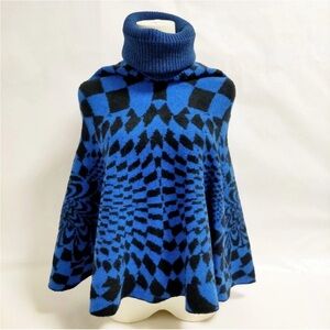 Stella McCartney Blue and Black Poncho